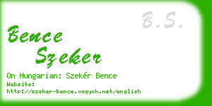 bence szeker business card